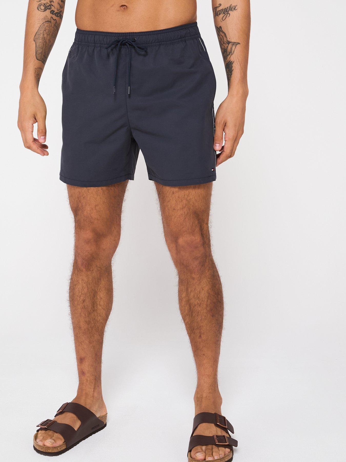  image of tommy-hilfiger-medium-drawstring-tape-swimshorts-navy