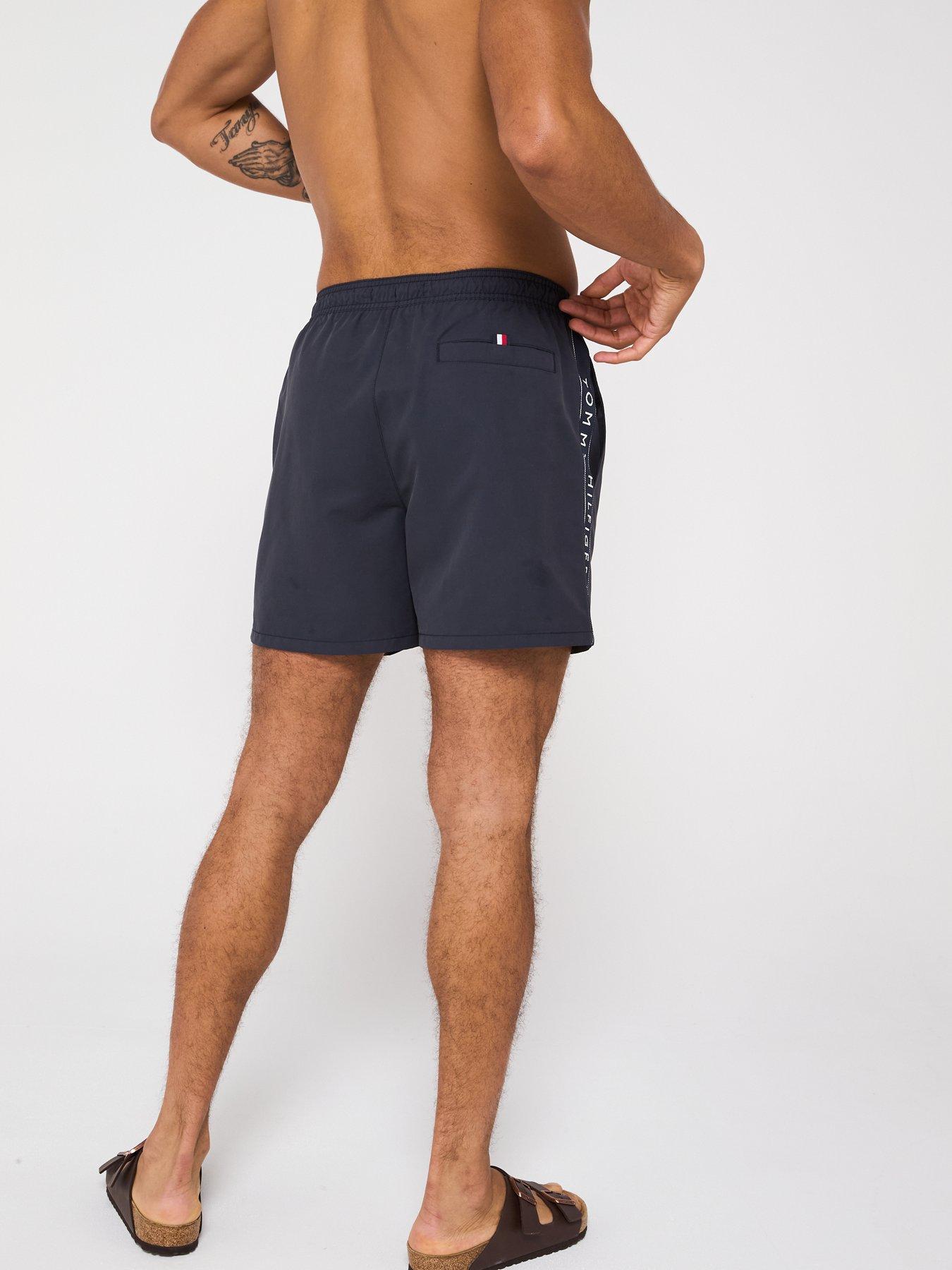  image of tommy-hilfiger-medium-drawstring-tape-swimshorts-navy