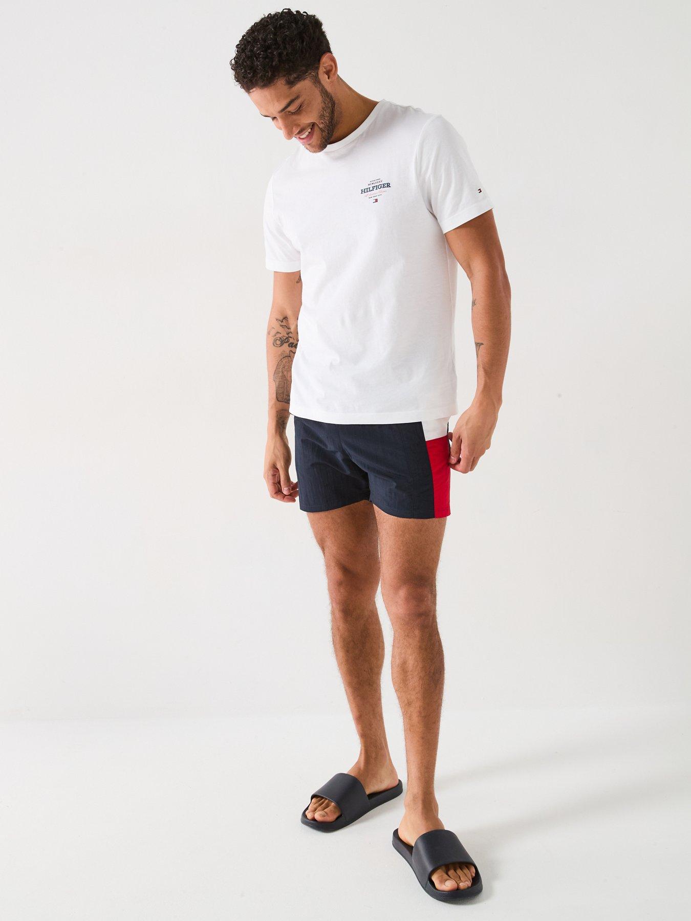  image of tommy-hilfiger-medium-drawstring-swim-shorts-navy