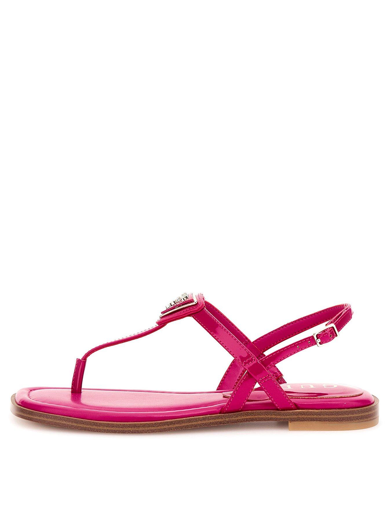 stillFront image of guess-rainey-flat-sandal-pink
