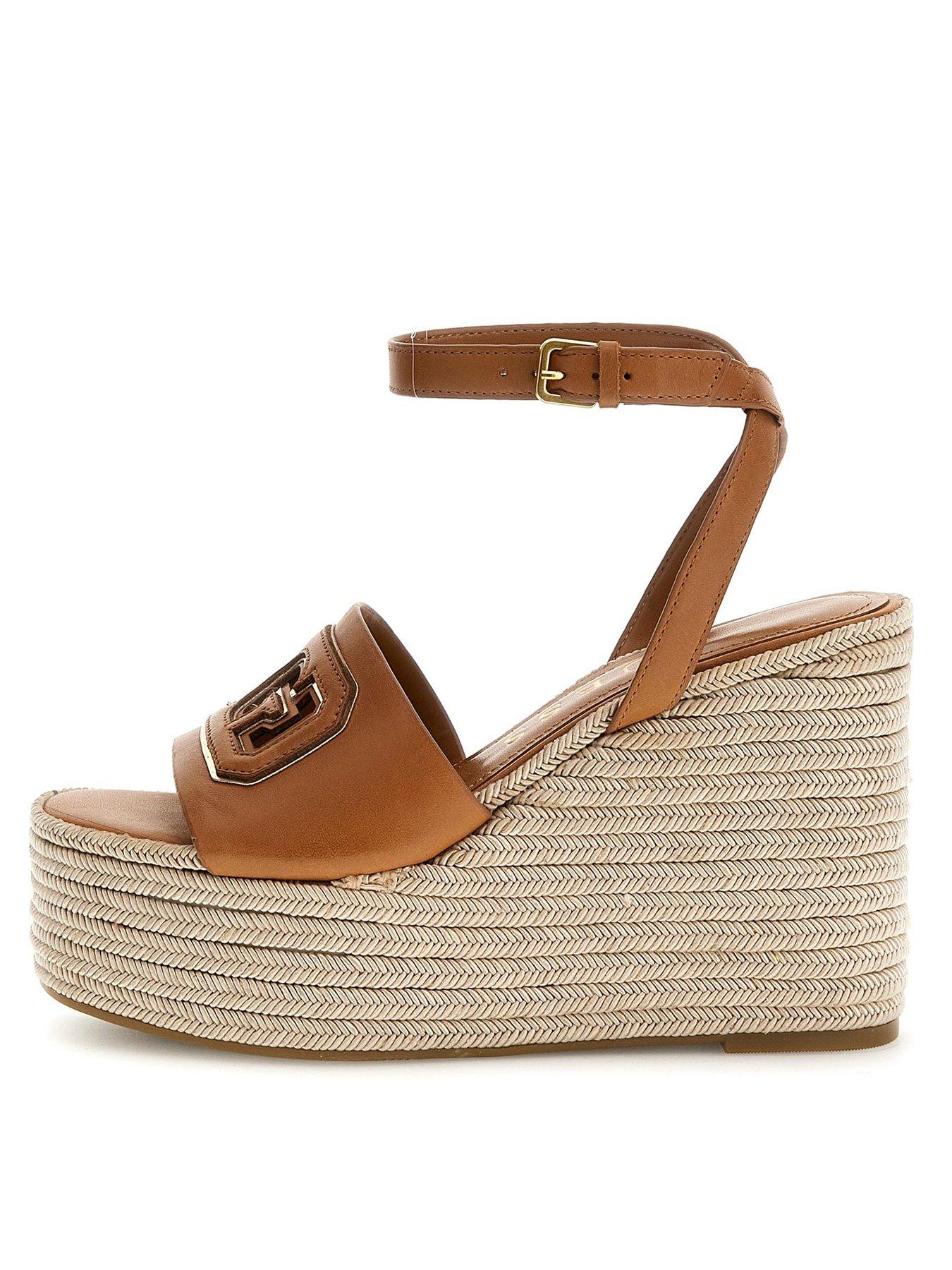 Image 2 of 4 of Guess Lanara Chunky Wedge Sandals - Brown