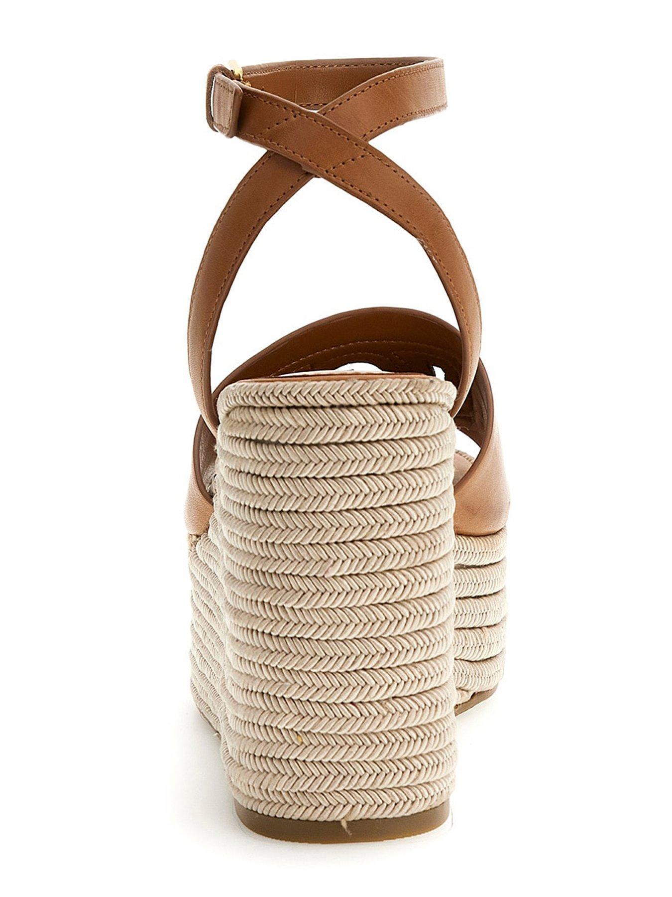 Image 4 of 4 of Guess Lanara Chunky Wedge Sandals - Brown