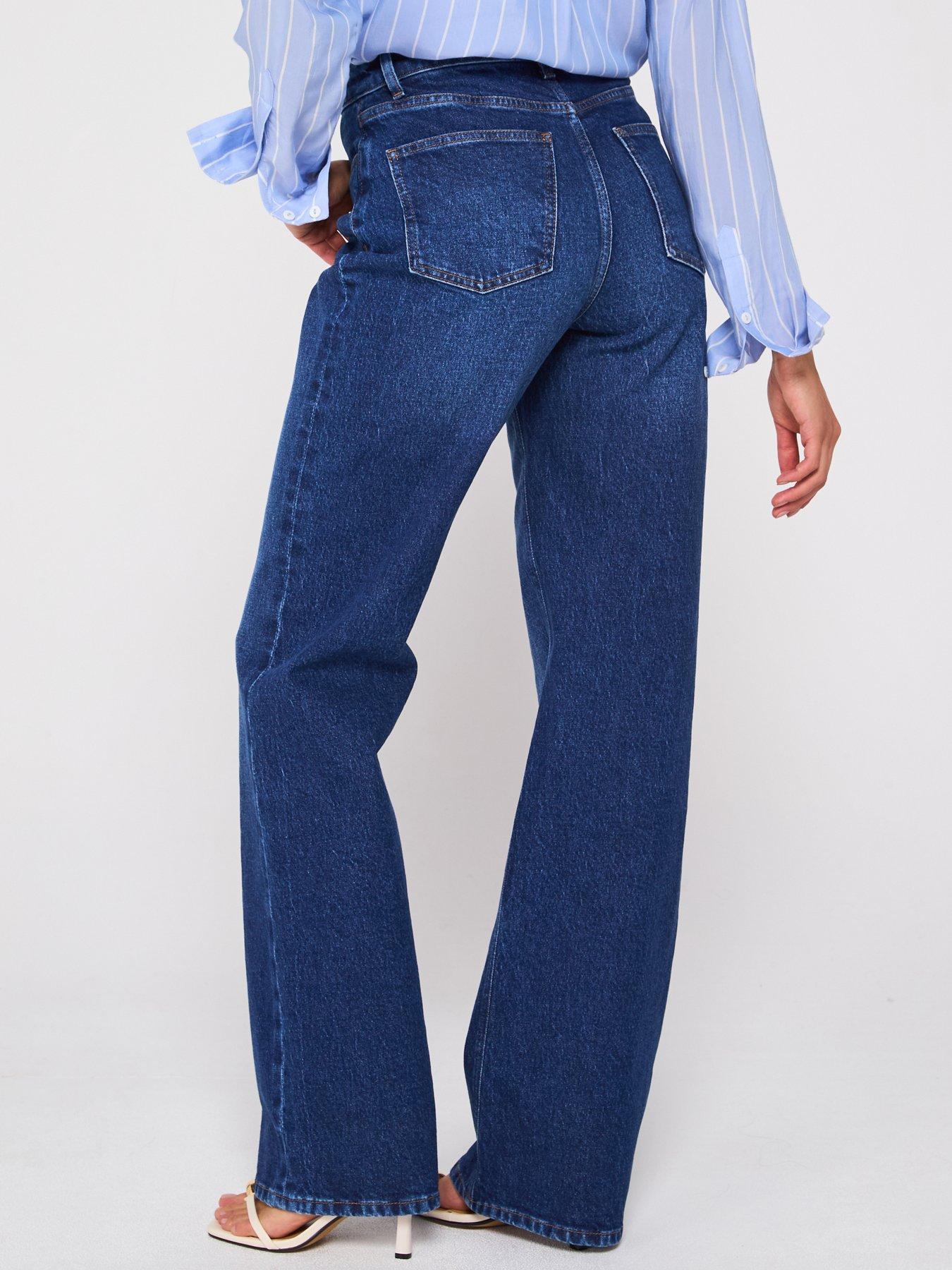  image of v-by-very-wide-leg-jeans-with-stretch-dark-wash