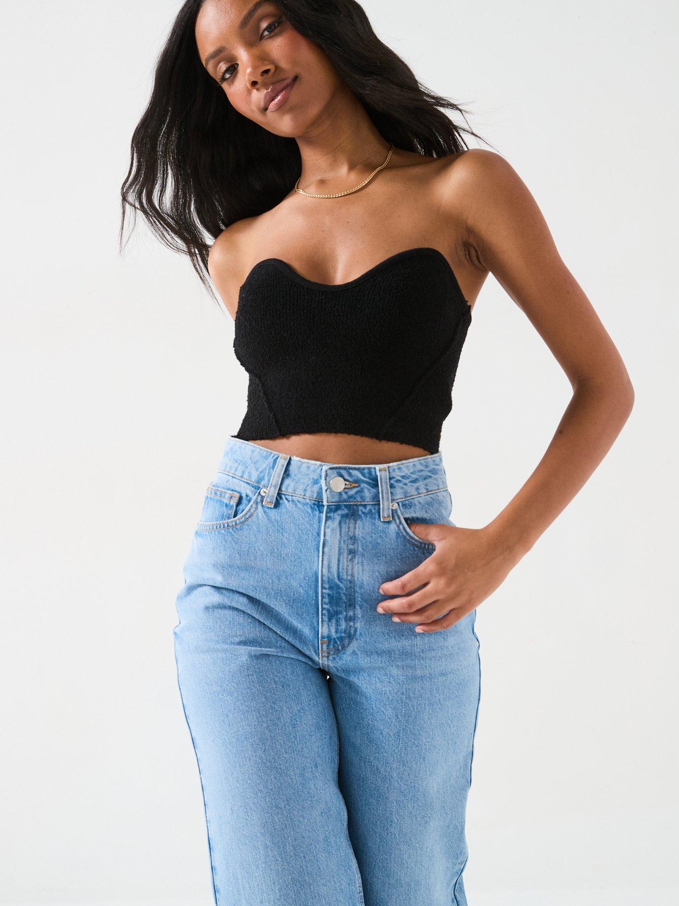  image of v-by-very-high-waist-wide-leg-jeans-light-wash