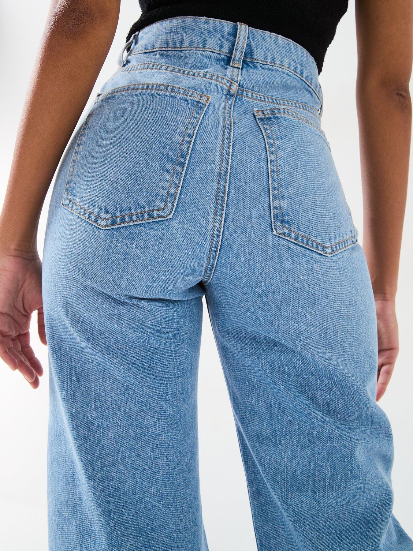 image of v-by-very-high-waist-wide-leg-jeans-light-wash
