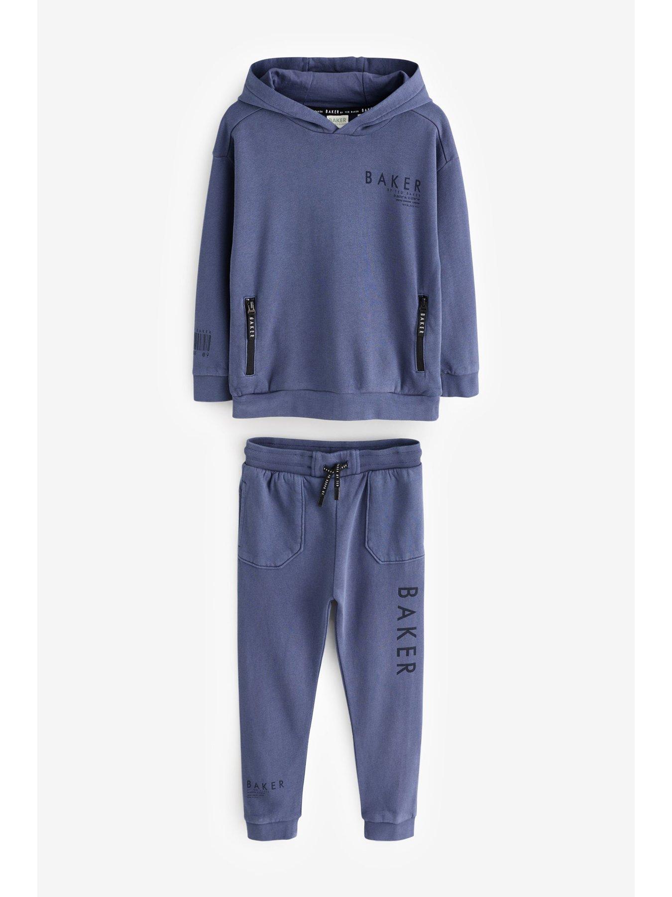  image of ted-baker-boys-hoodie-set-blue