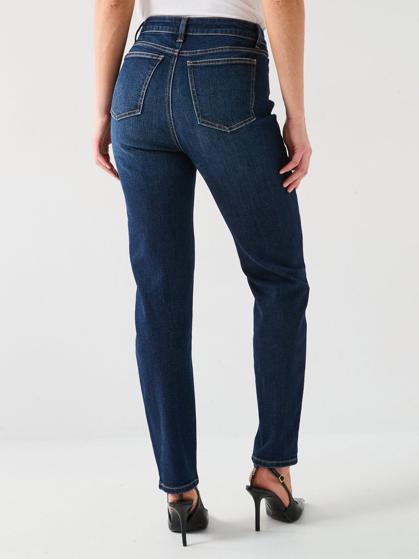  image of v-by-very-slim-fit-high-waist-jeans-dark-wash