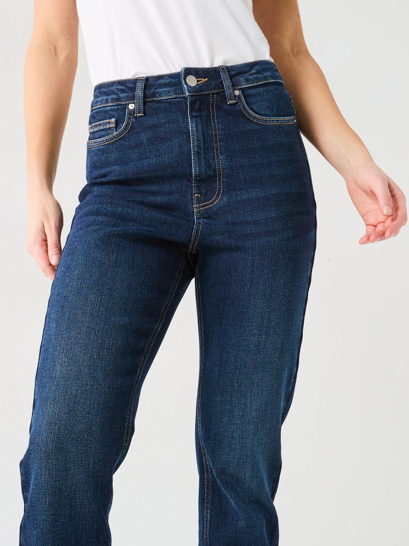  image of v-by-very-slim-fit-high-waist-jeans-dark-wash