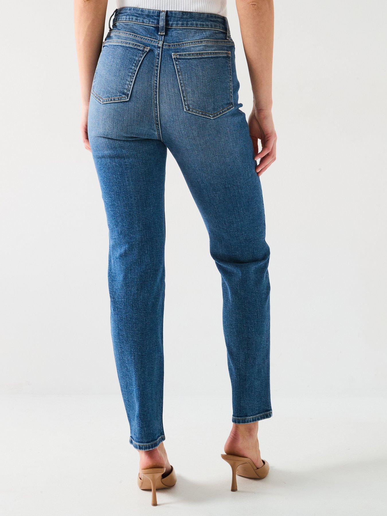  image of v-by-very-slim-fit-high-waist-jeans-midi-wash