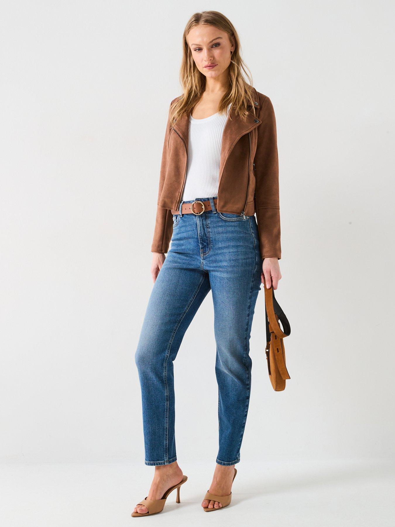  image of v-by-very-slim-fit-high-waist-jeans-midi-wash