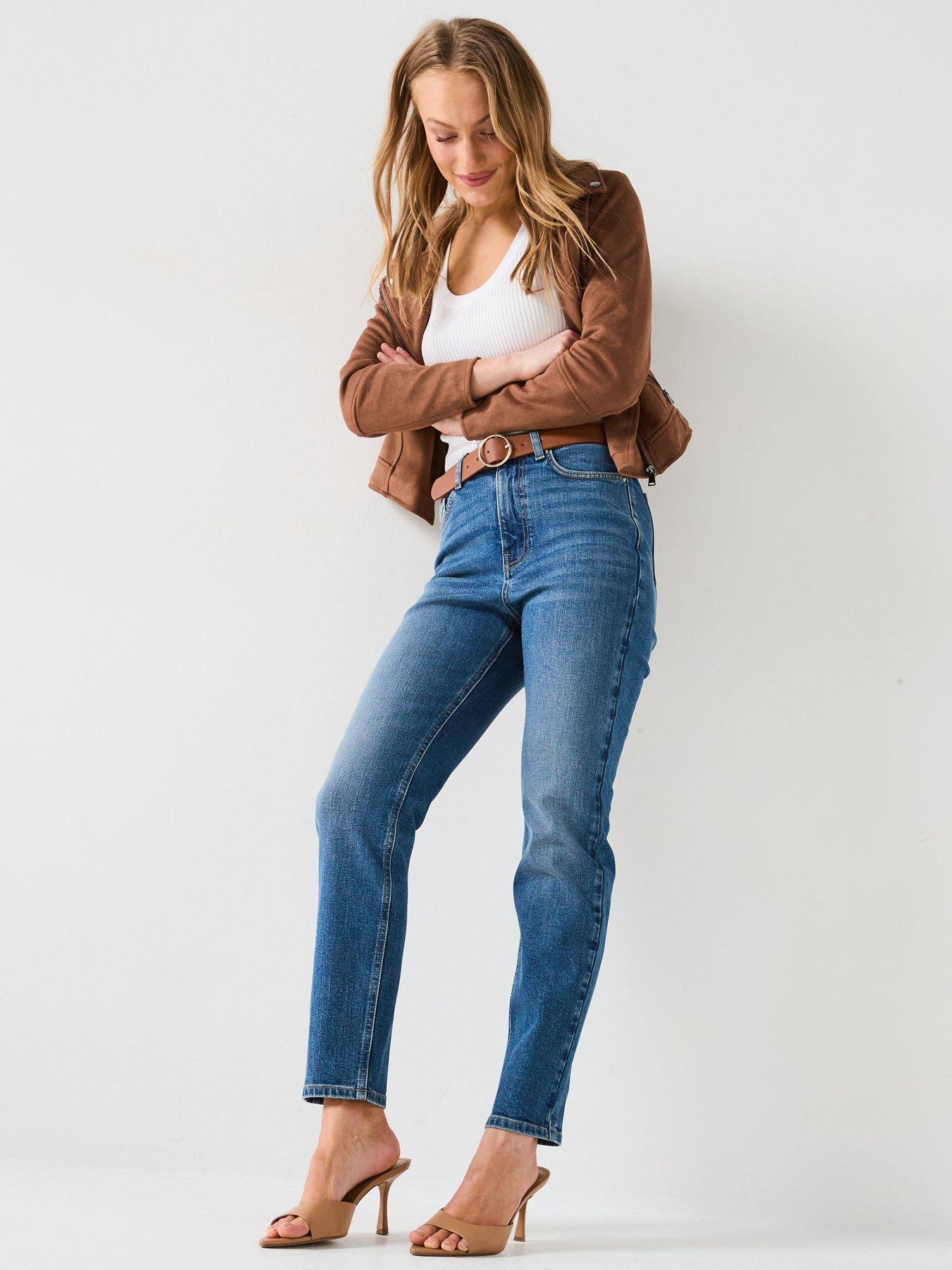  image of v-by-very-slim-fit-high-waist-jeans-midi-wash