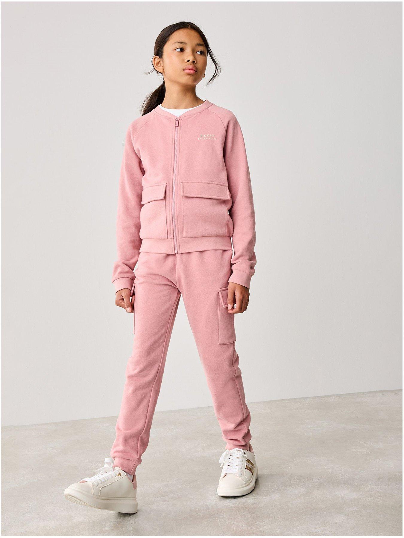  image of ted-baker-girls-3-piece-bomber-jacket-set-pink