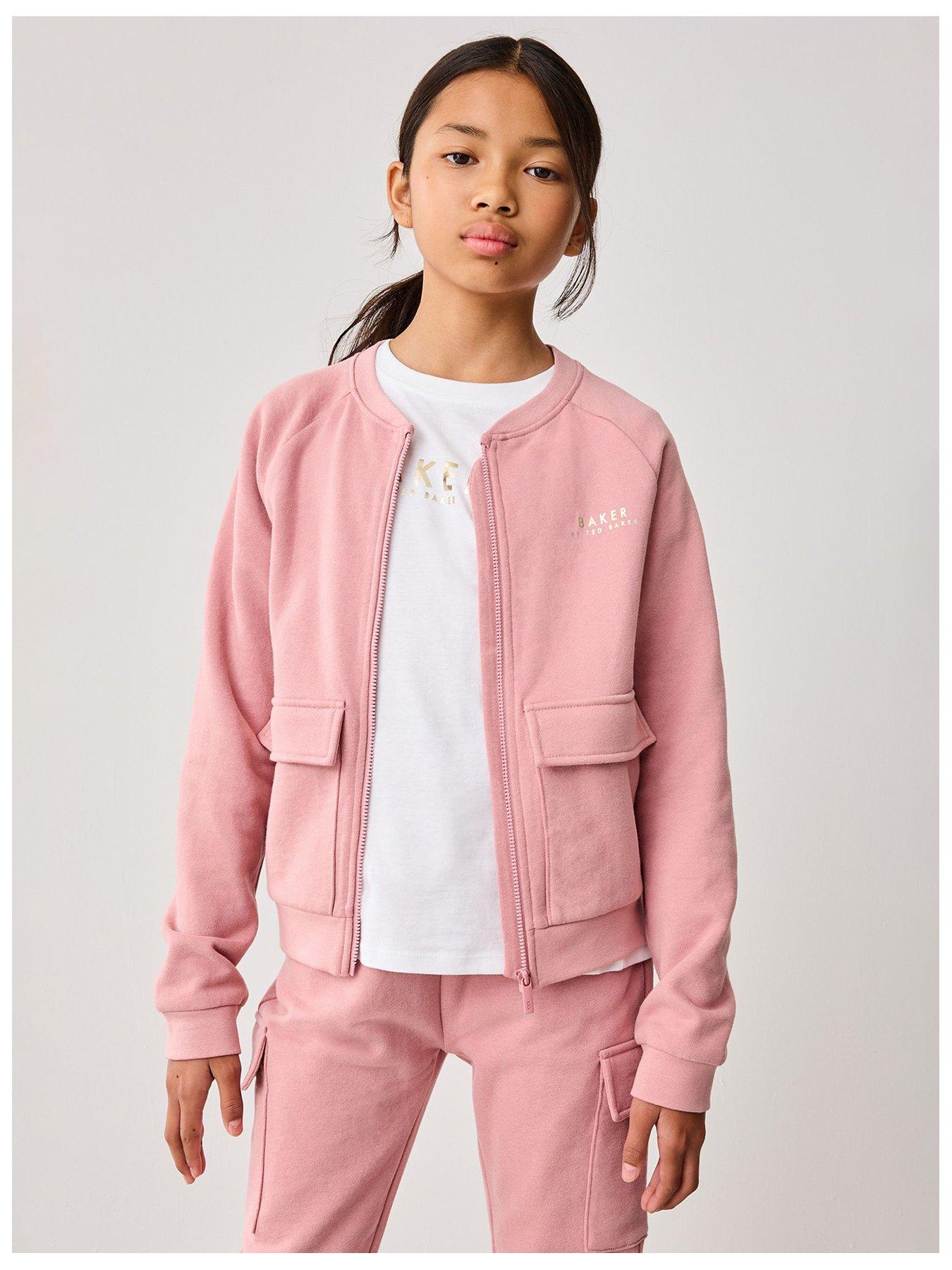  image of ted-baker-girls-3-piece-bomber-jacket-set-pink