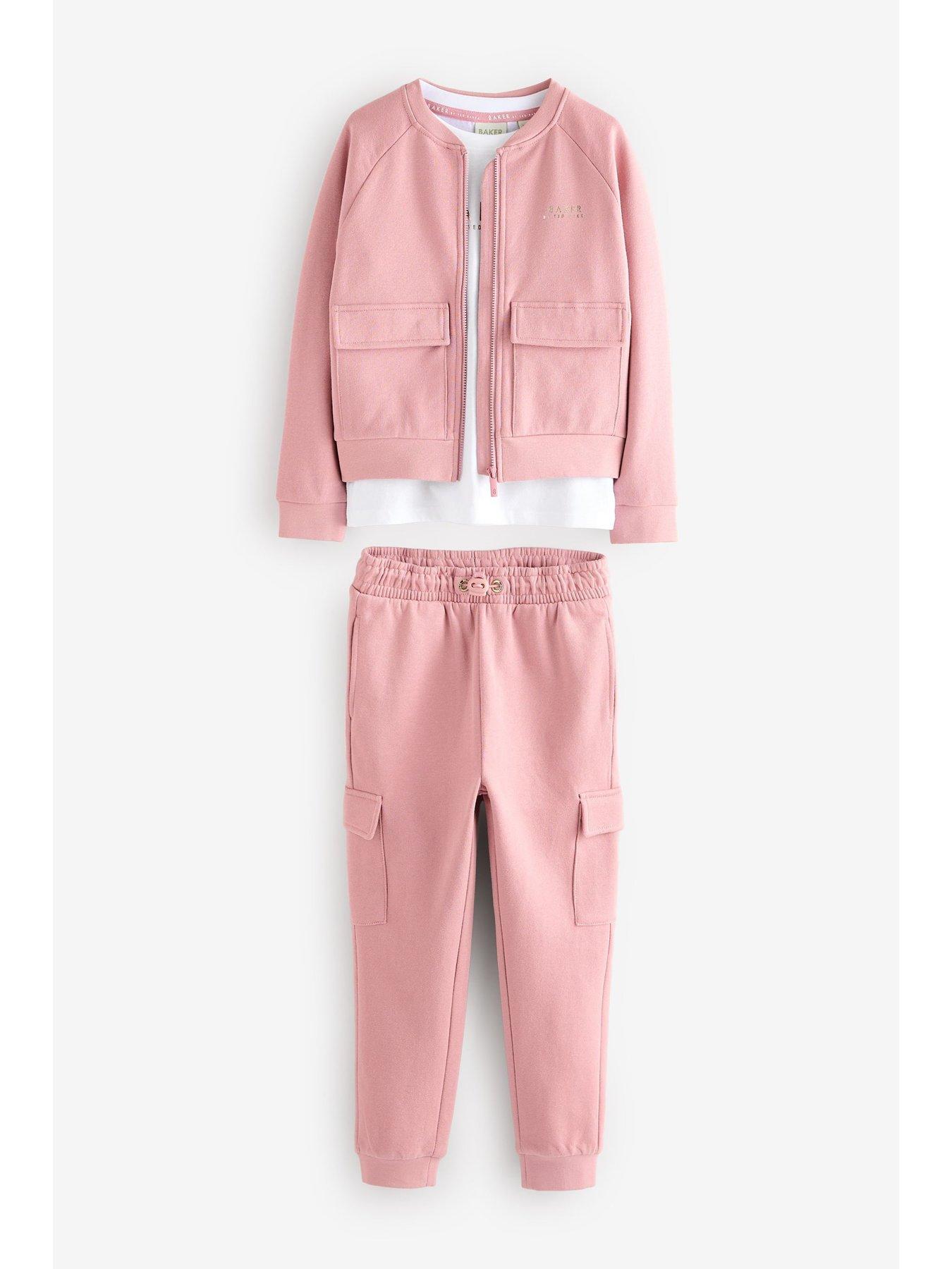  image of ted-baker-girls-3-piece-bomber-jacket-set-pink