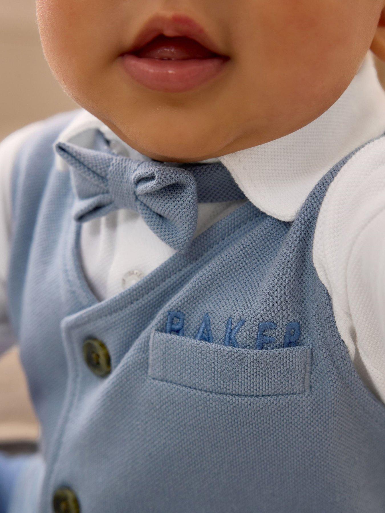  image of ted-baker-baby-boys-smart-mock-romper-blue