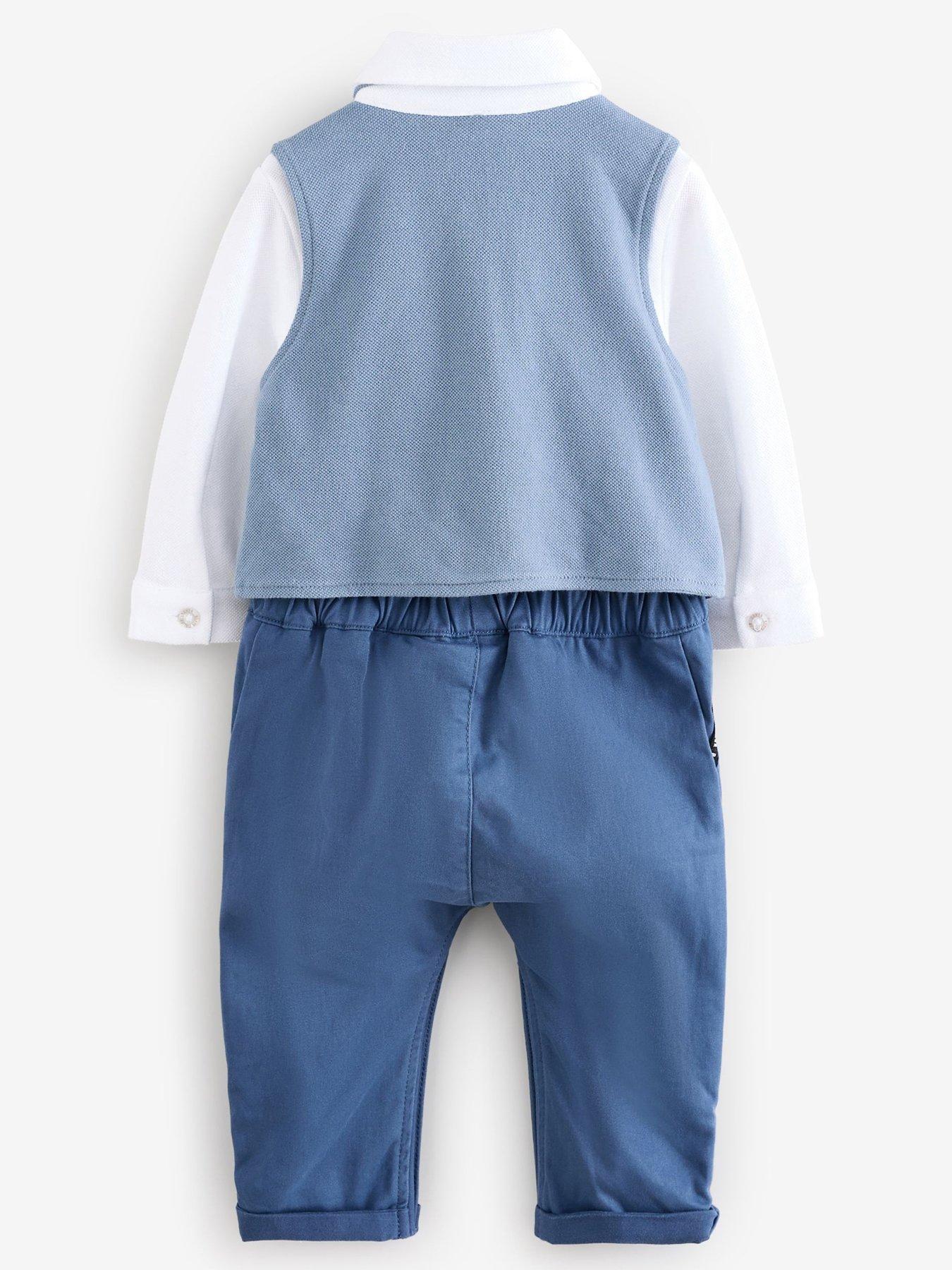  image of ted-baker-baby-boys-smart-mock-romper-blue