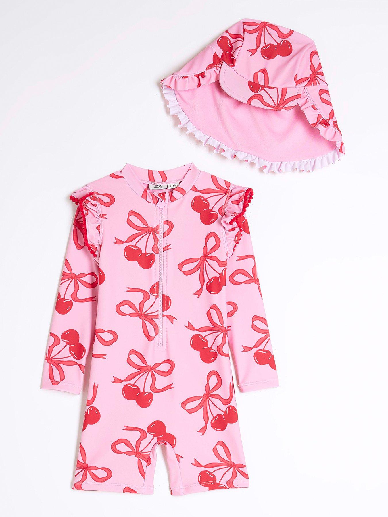 river-island-mini-mini-girls-cherry-swim-rashsuit-set-cherry-red