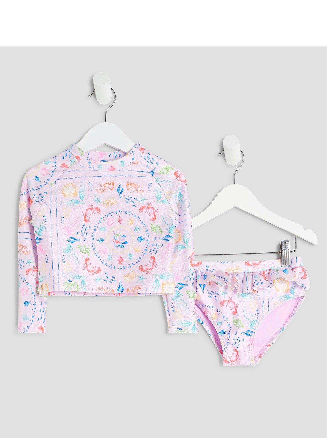 River Island Mini Girls "Under The Sea" Printed Bikini Set - Lilac
