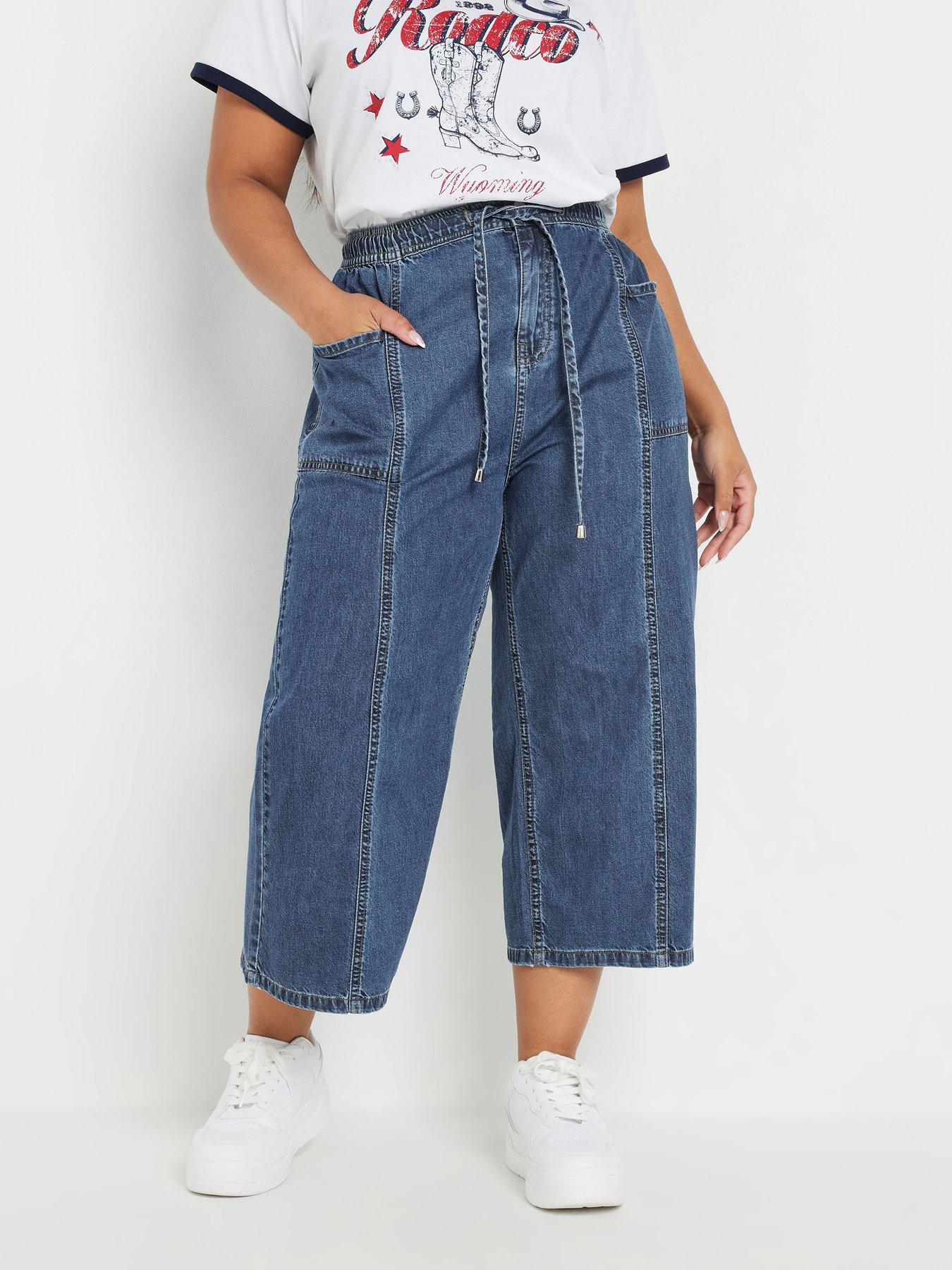 undefined Curve Tie Waist Cropped Trouser