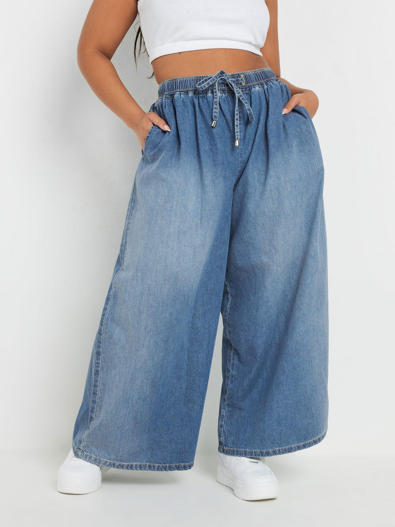 undefined Curve Super Wide Leg Jean - Blue