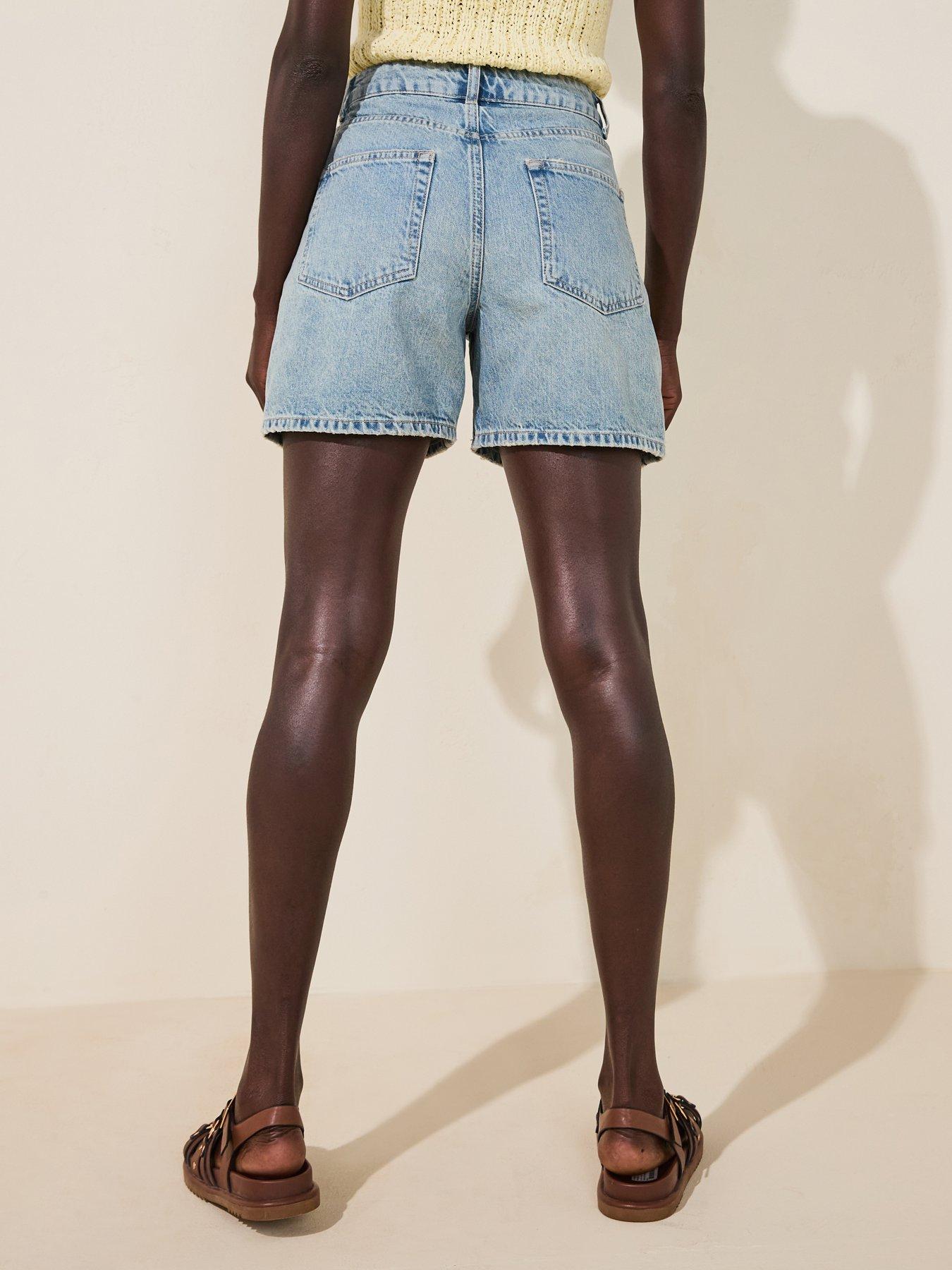  image of v-by-very-easy-denim-shorts-mid-wash