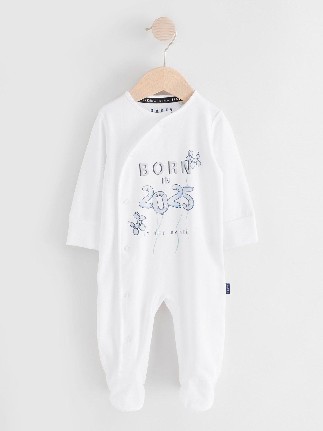 Ted Baker Baby Boys Born in 2025 Sleepsuit White Littlewoods