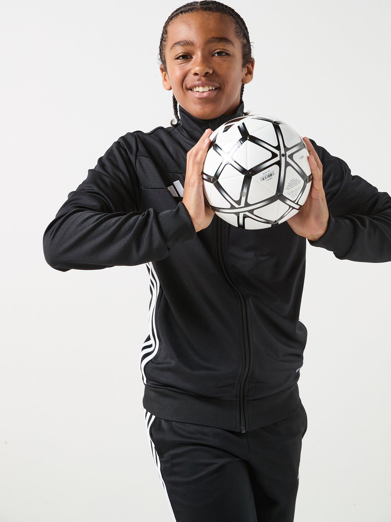 front image of adidas-youth-tiro-essentials-tracksuit-black