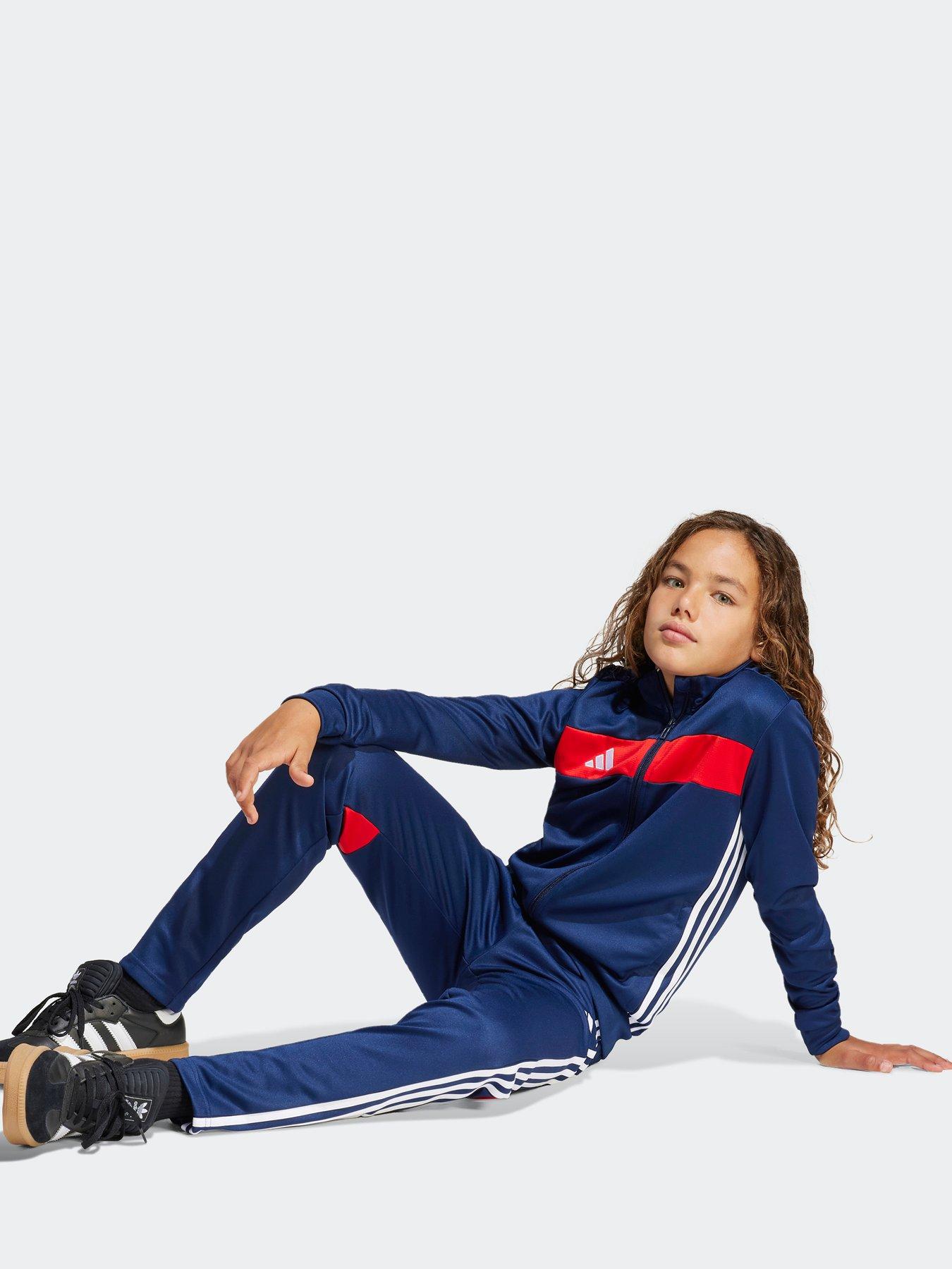 Image 4 of 6 of adidas Youth Tiro Essentials Tracksuit - Navy