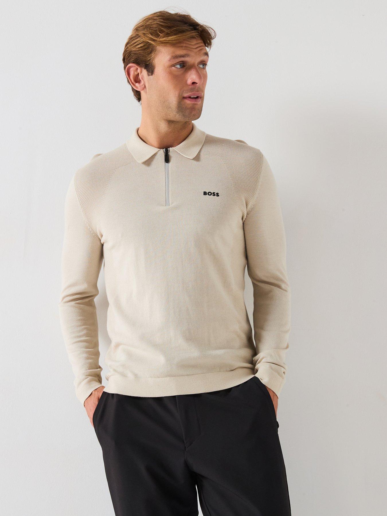 undefined Momentum Lite 1/4 Zip Cotton Knitted Jumper- Open Beige