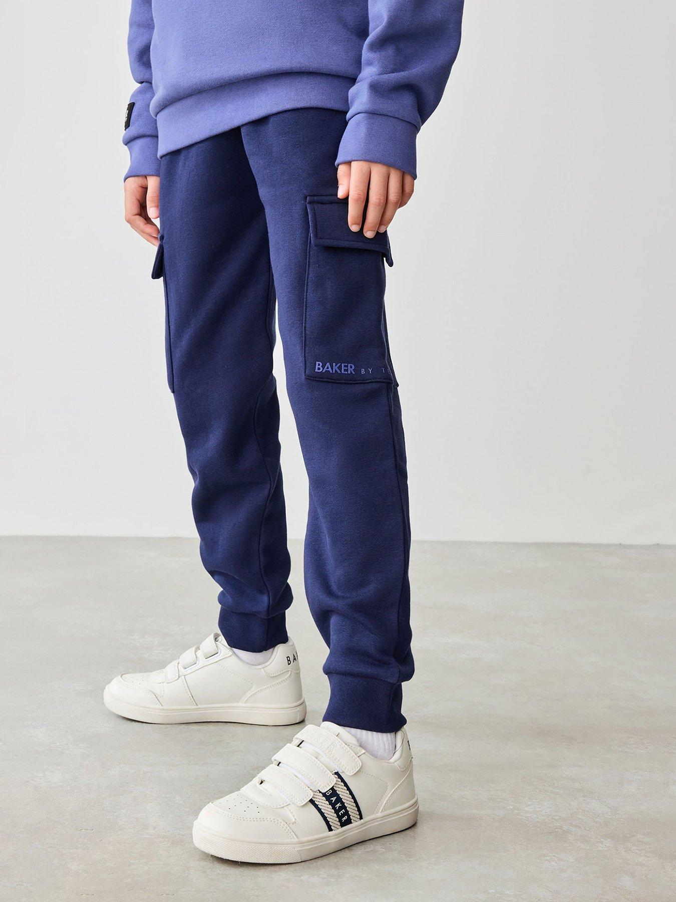  image of ted-baker-boys-t-shirt-cargo-trousers-set-blue
