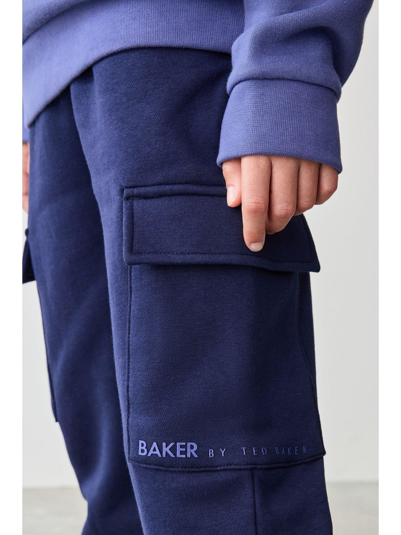  image of ted-baker-boys-t-shirt-cargo-trousers-set-blue