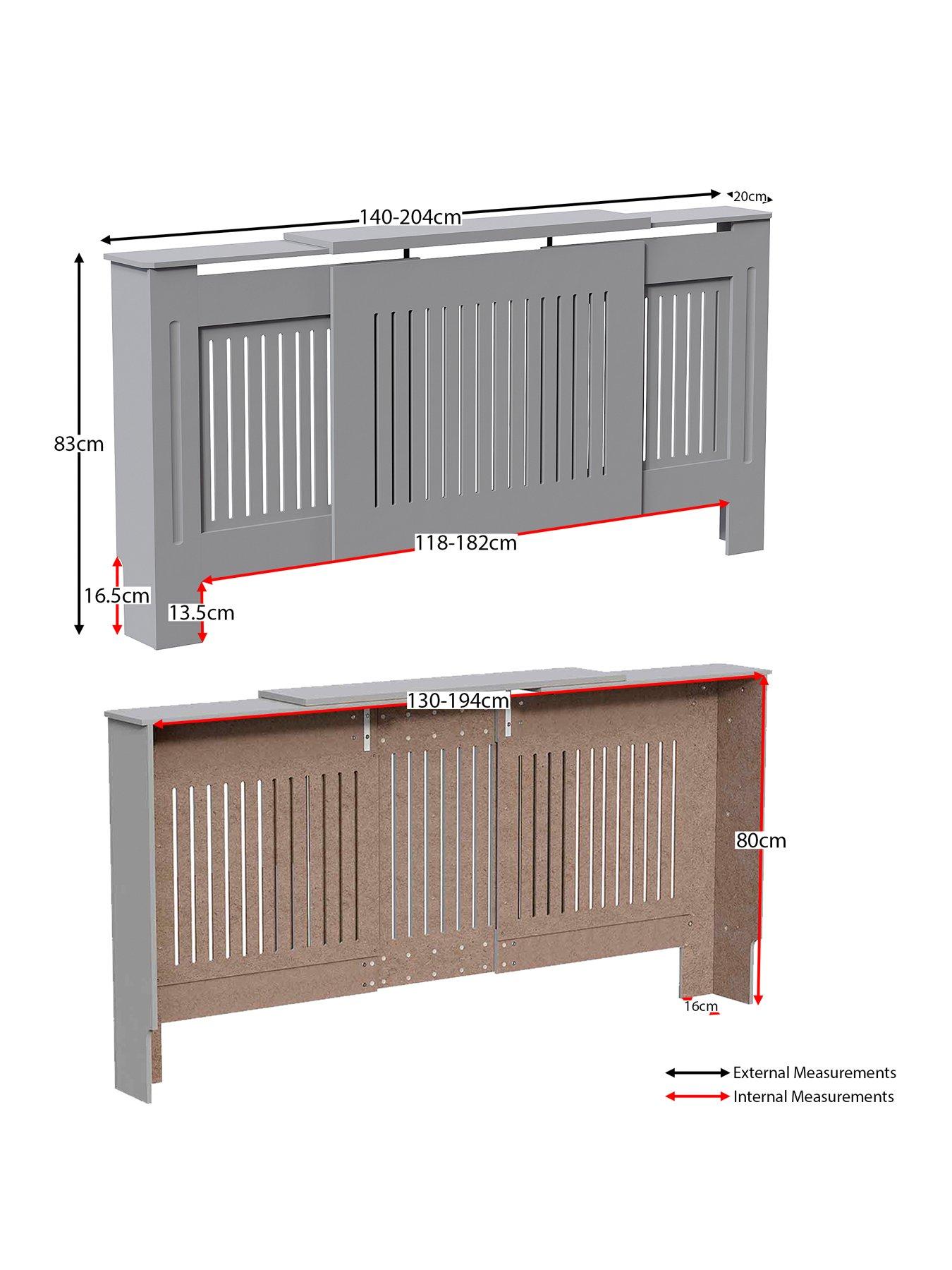Image 7 of 7 of Vida Designs Chelsea Adjustable Radiator Cover - Olive Grey