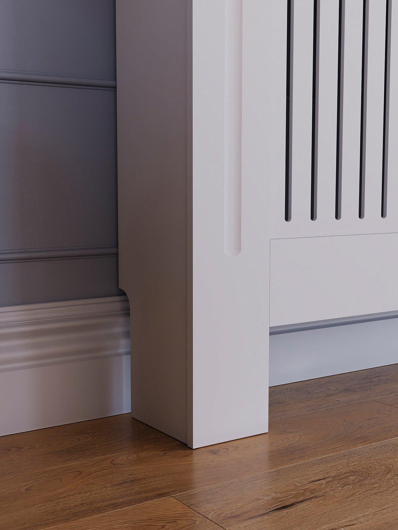 Vida Designs Oxford Radiatorombouw Unfinished - Extra Groot - Traditioneel kruispatroonontwerp voor optimale warmtecirculatie - H82xW172xD19cm - Ongeschilderde MDF-kast Ideaal voor woonkamer en gang