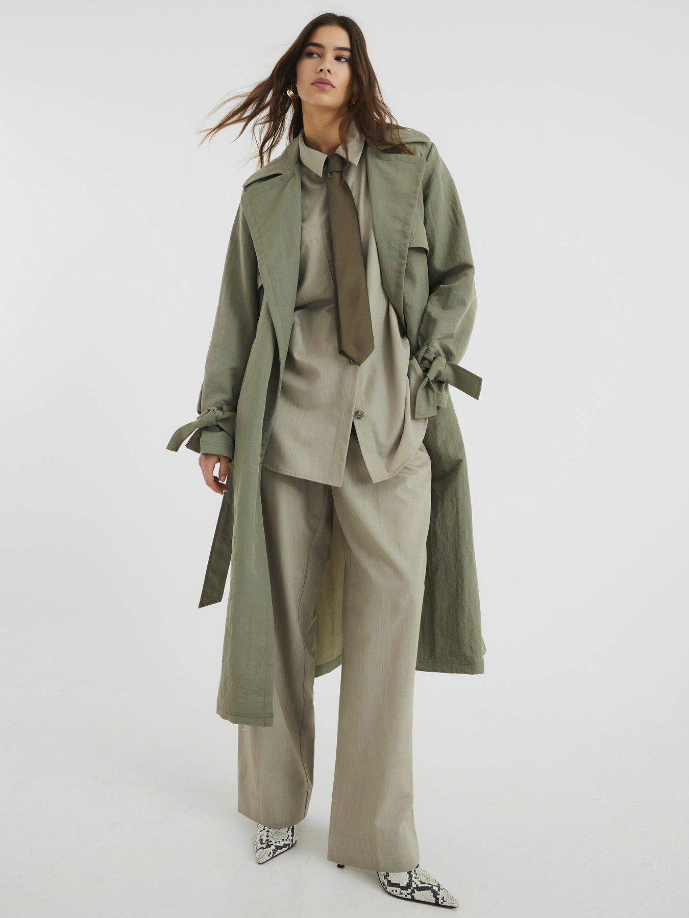  image of river-island-relaxed-wrap-trench-khaki