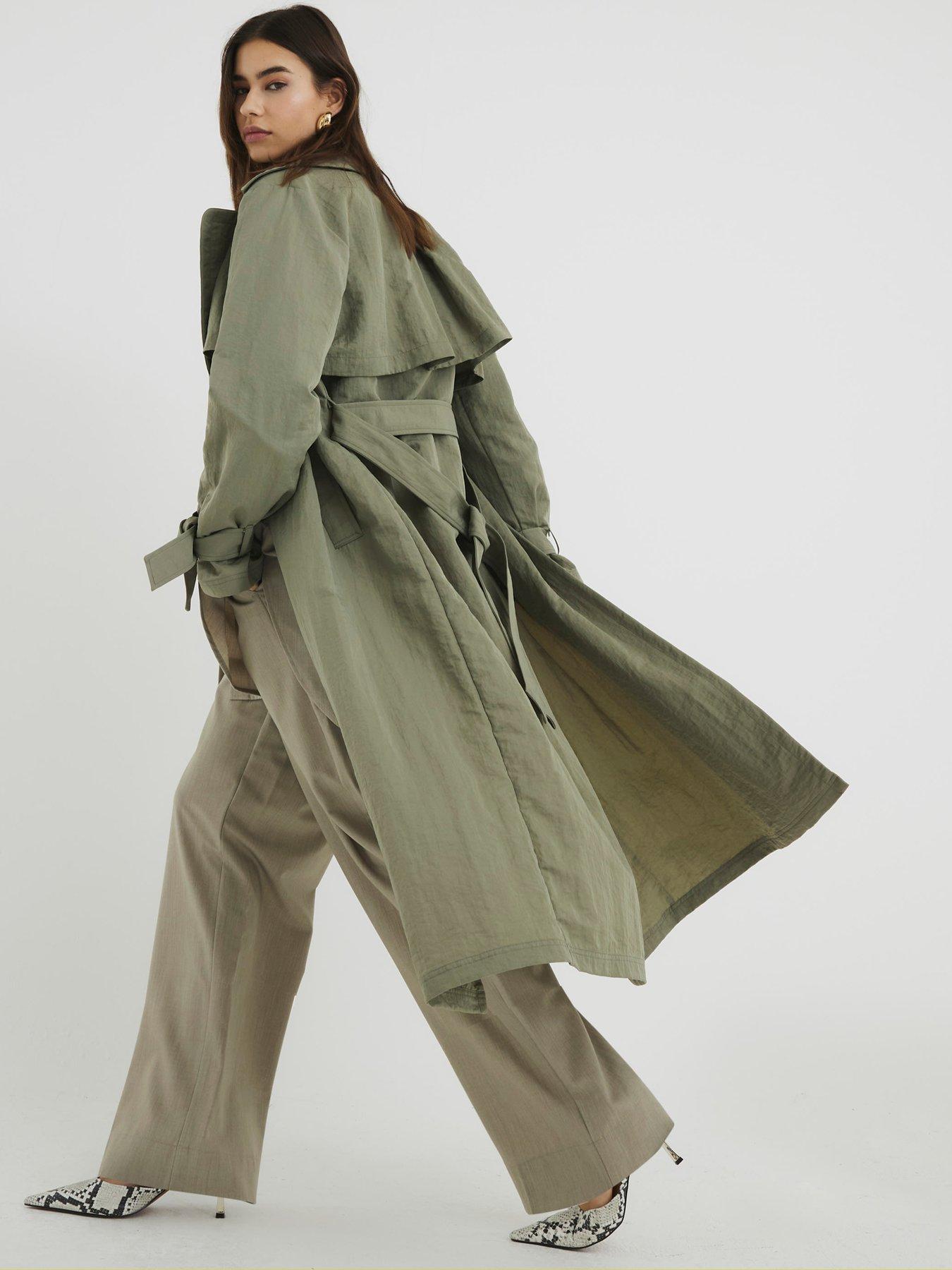  image of river-island-relaxed-wrap-trench-khaki