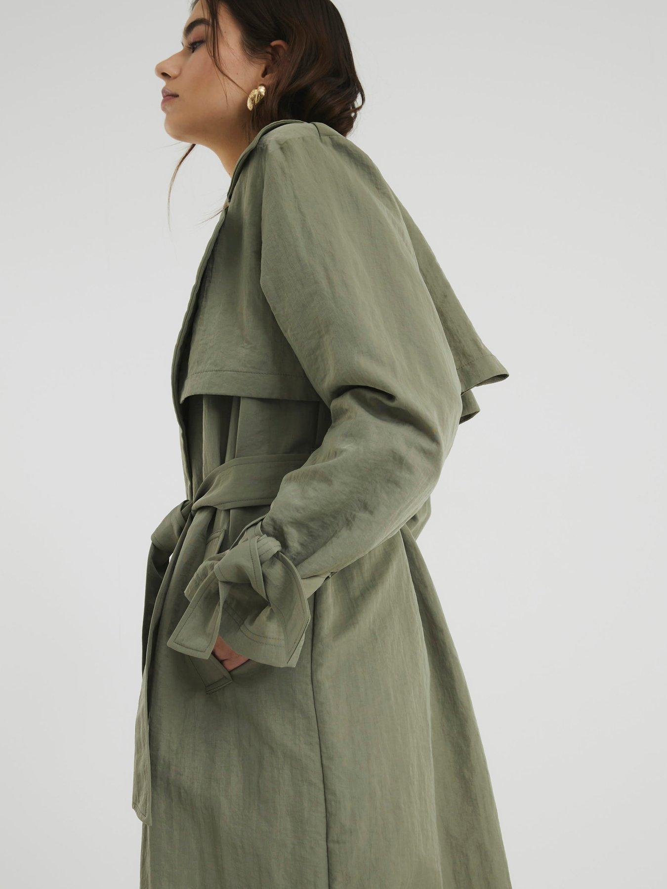  image of river-island-relaxed-wrap-trench-khaki