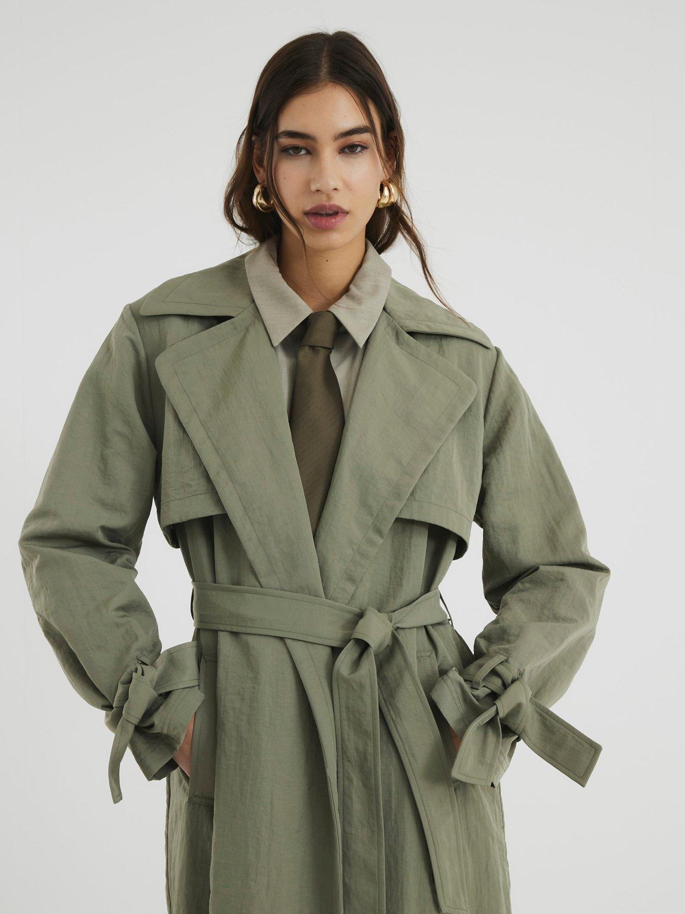  image of river-island-relaxed-wrap-trench-khaki
