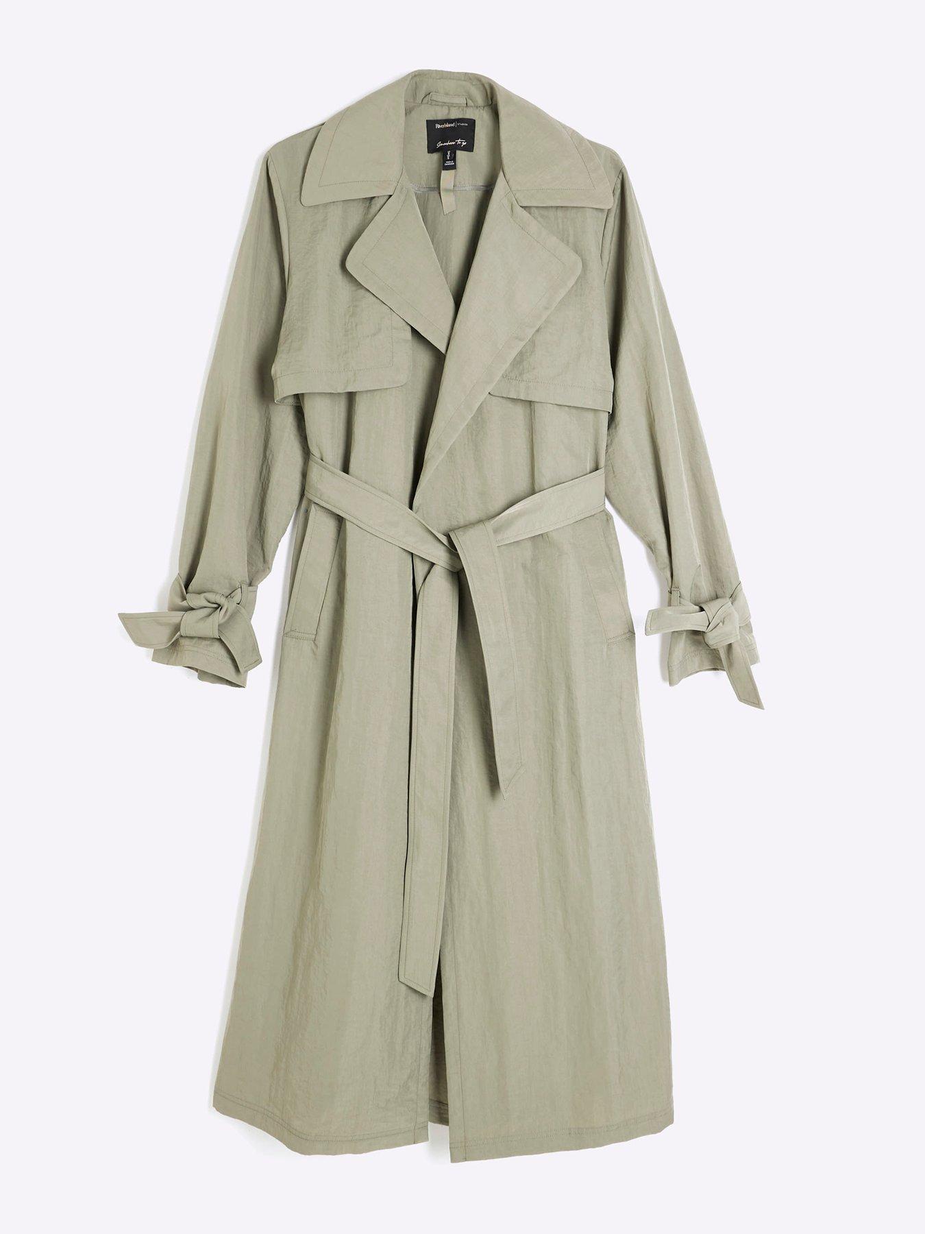 image of river-island-relaxed-wrap-trench-khaki