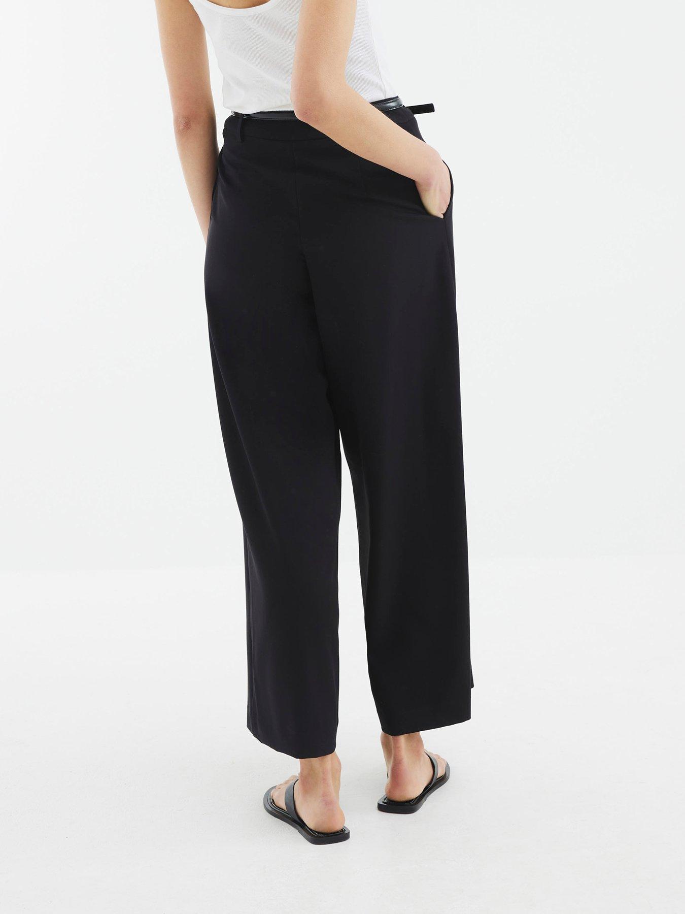  image of river-island-belted-wide-leg-trouser-black-black