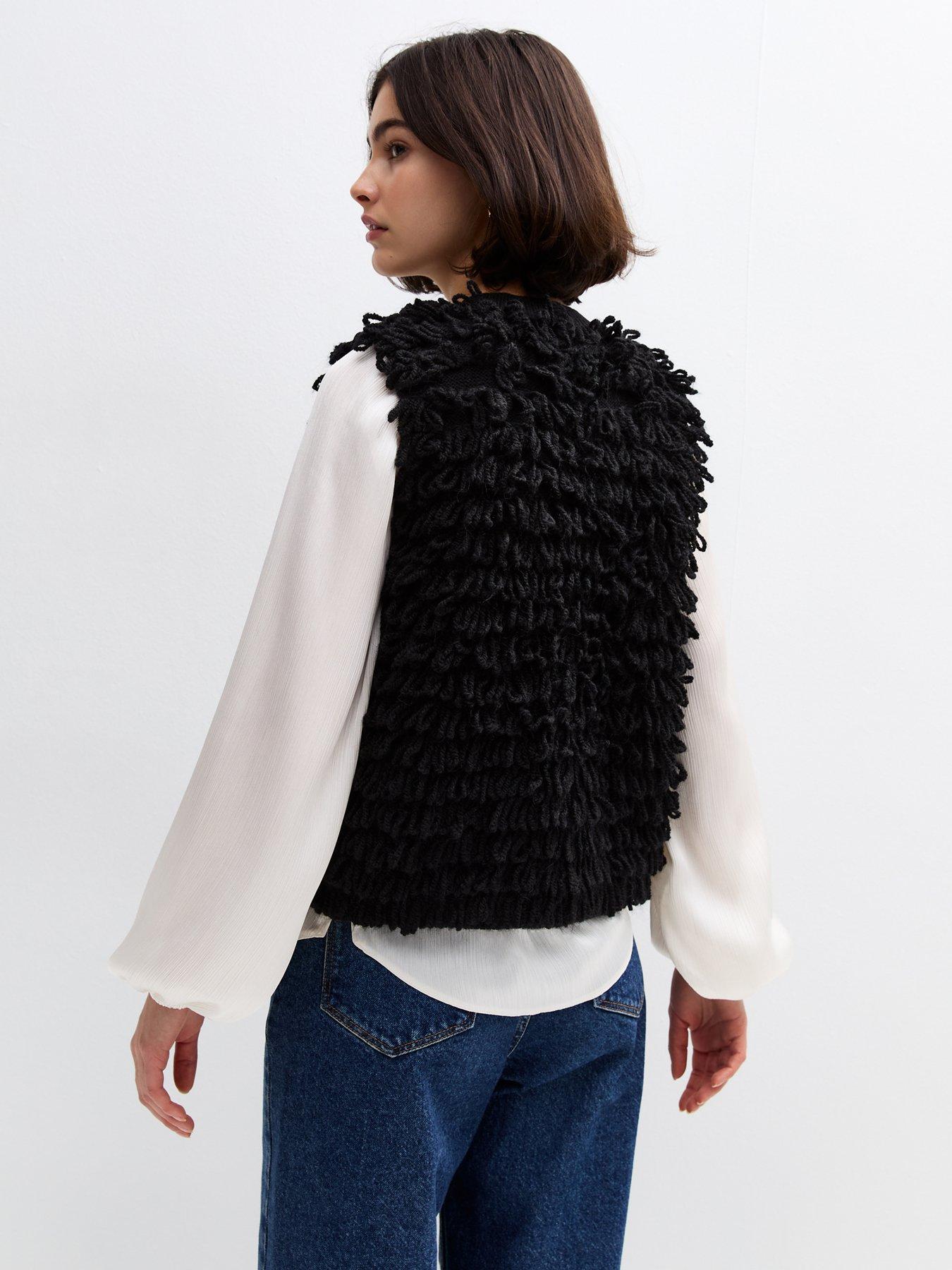 image of new-look-loop-knit-waistcoat-black