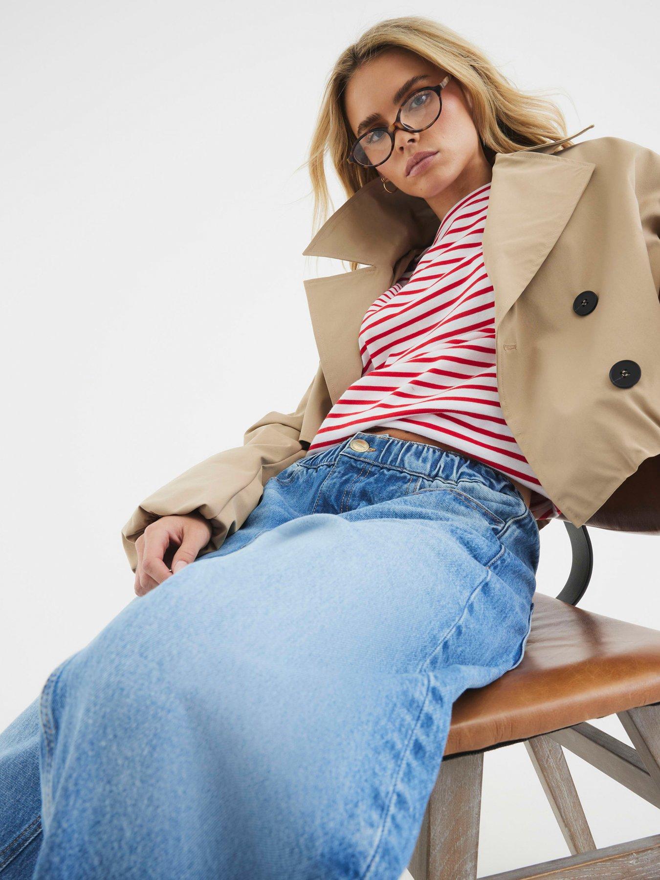  image of ri-petite-petite-elasticated-barrel-jean-medium-denim