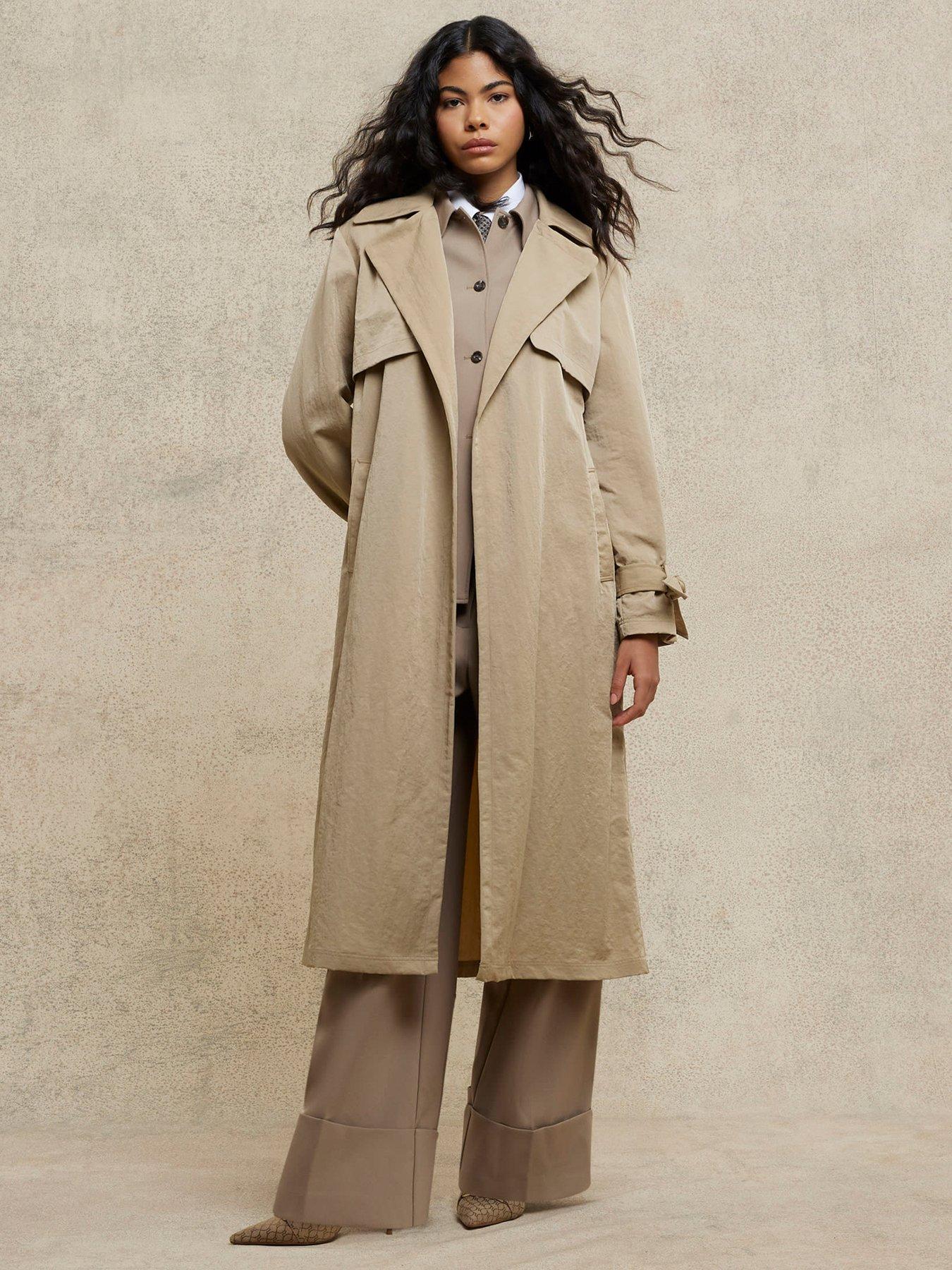 undefined Relaxed Wrap Trench Coat - Beige