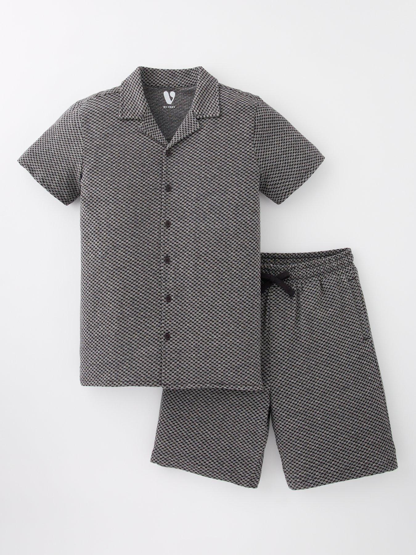  image of v-by-very-boys-jacquard-shirt-and-short-set-multi