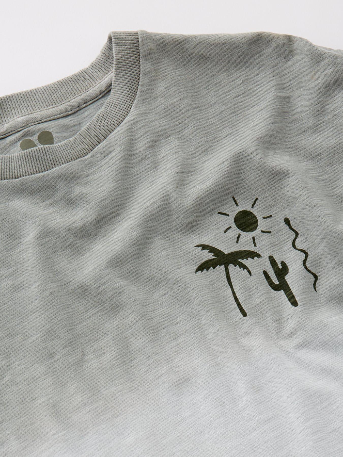  image of v-by-very-boys-ombre-t-shirt-with-back-print-green