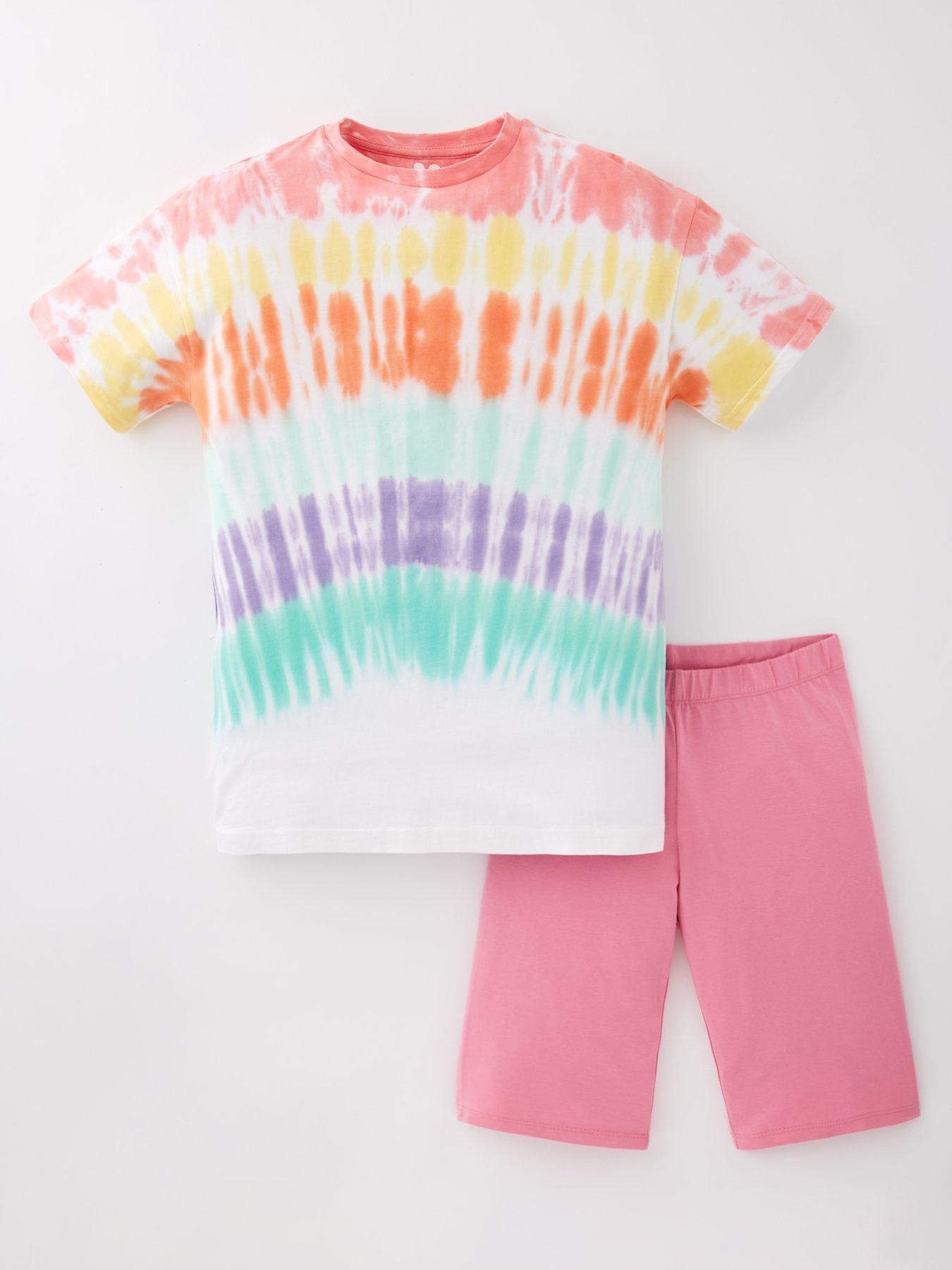 v-by-very-girls-tie-dye-cycling-short-and-t-shirt-set-pink