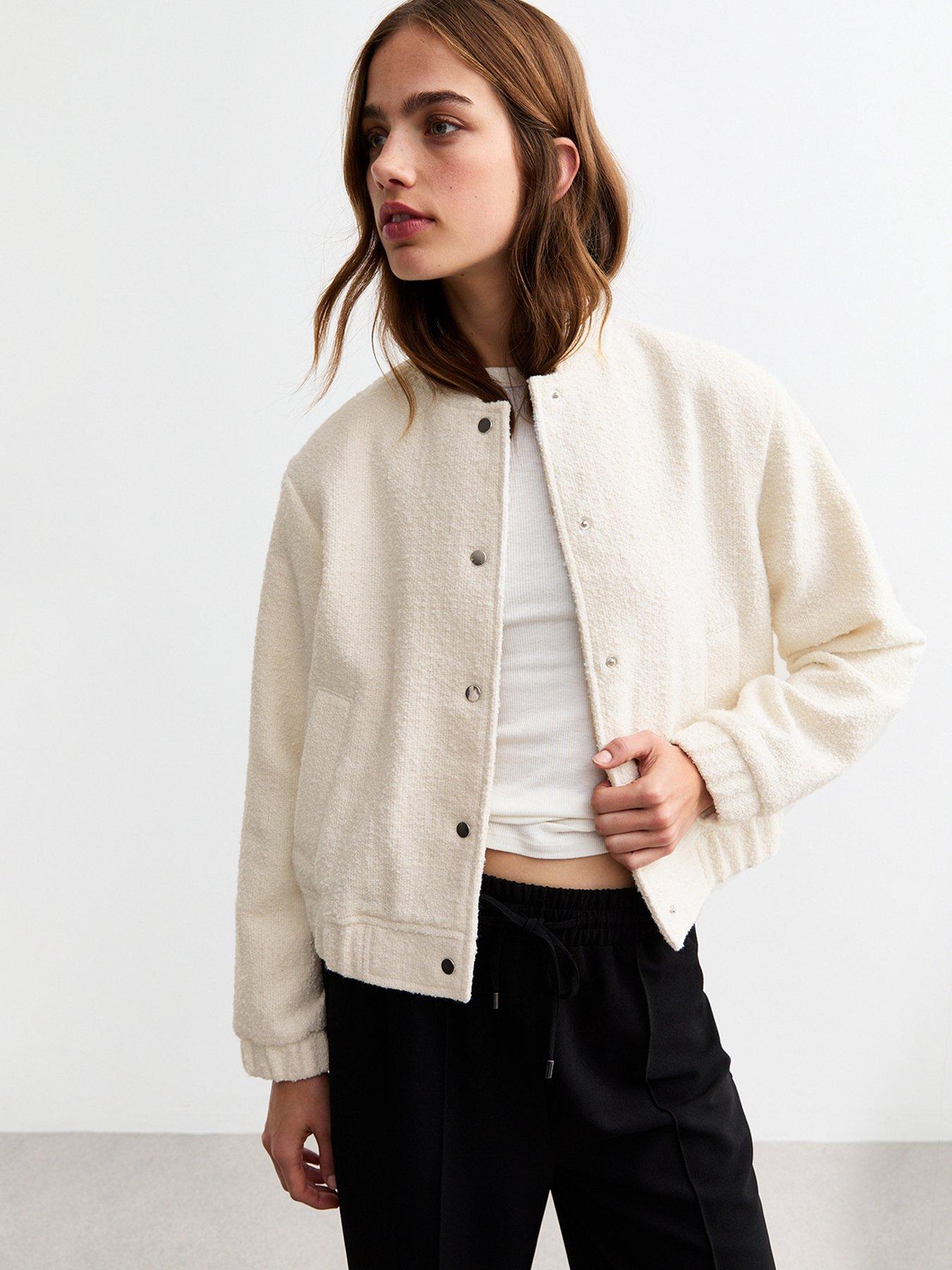 undefined Boucle Bomber Jacket - Off white