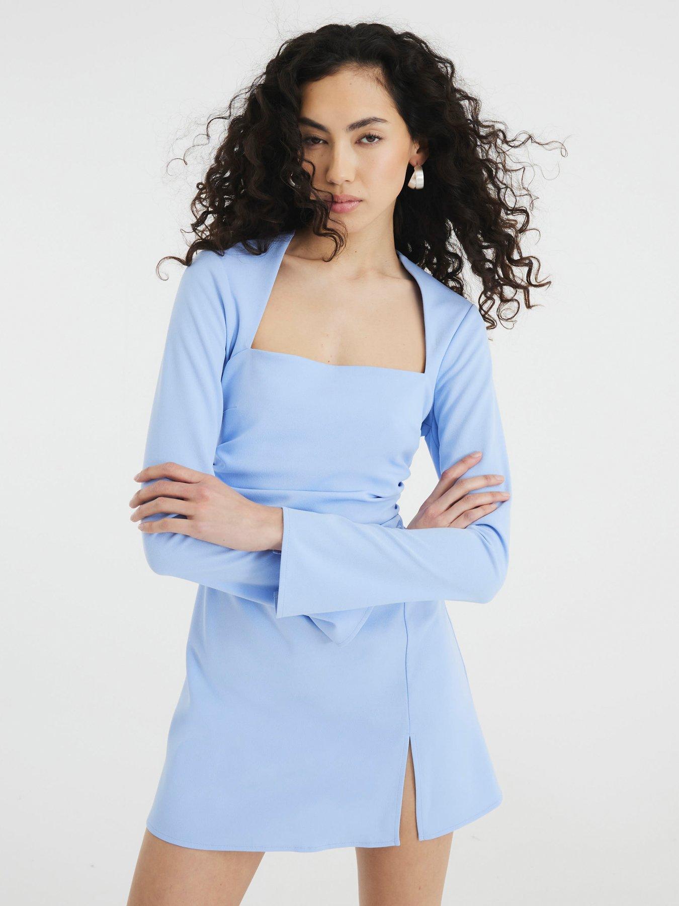 river-island-square-neck-a-line-mini-dress-light-blue
