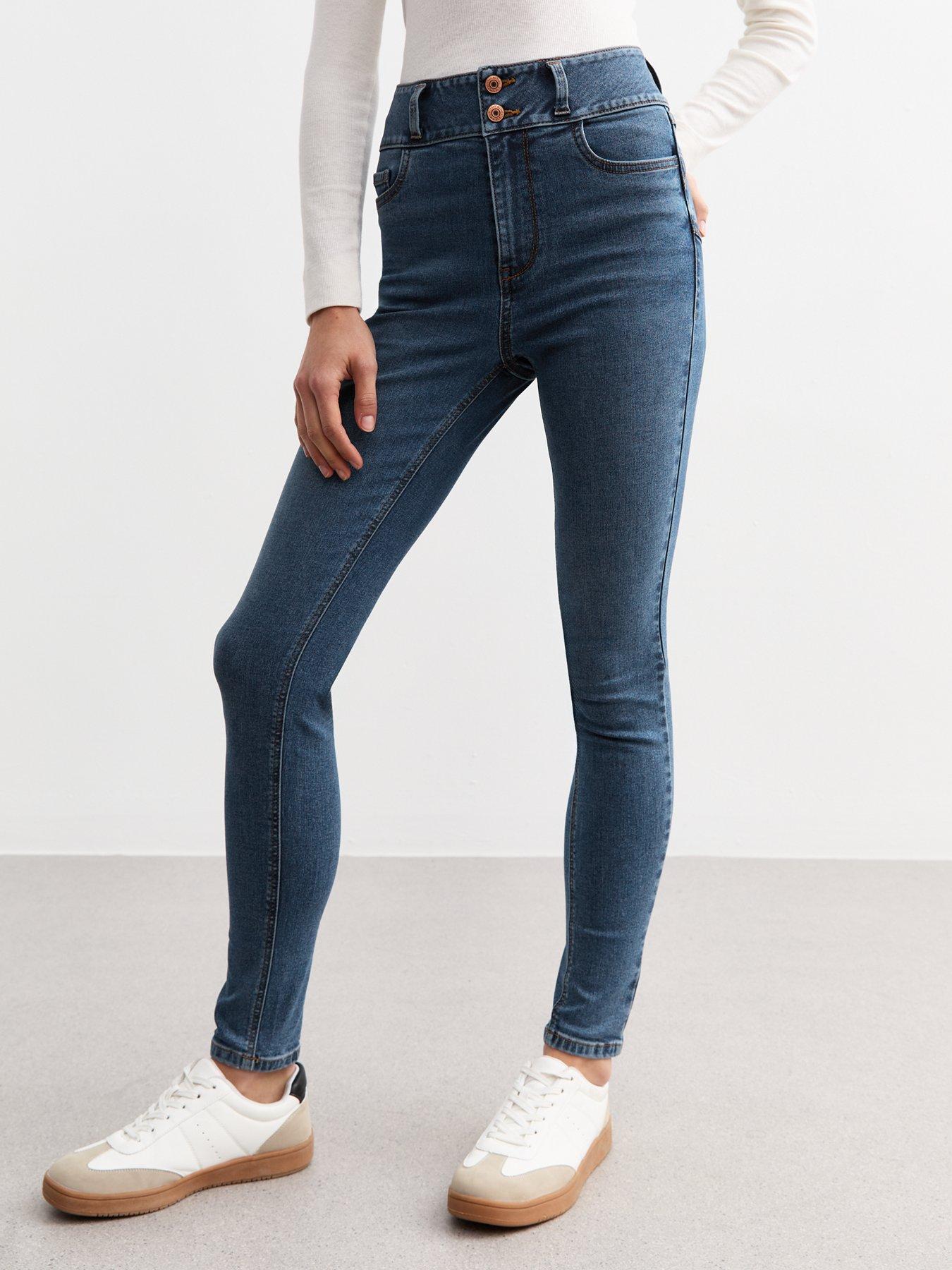 undefined High Waist Yazmin Skinny Jeans - Blue