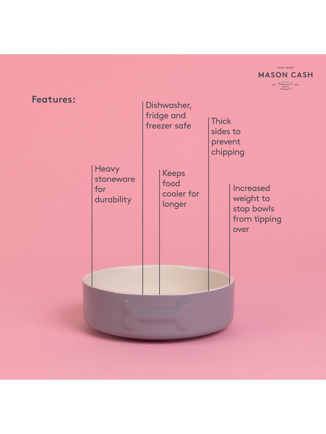 Image 5 of 5 of Mason Cash Colourmix Set Of 2 Grey Dog Bowls &amp; Placemat