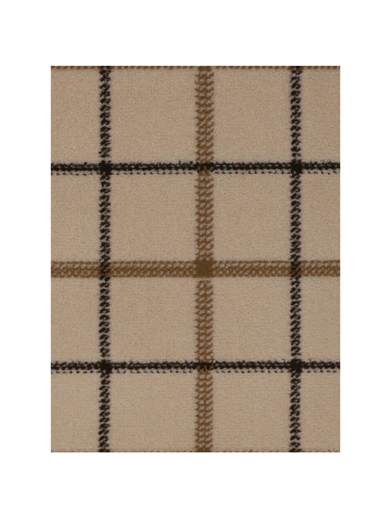 image of homemaker-taupe-check-stair-runner